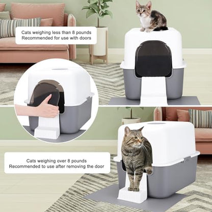 Sfozstra Enclosed Cat Litter Box: Odor Control Leak Resistant Design - Image 4