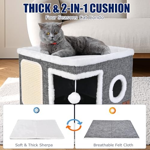 Cat Beds for Indoor Cats, Large Cat Cave Bed - Image 6