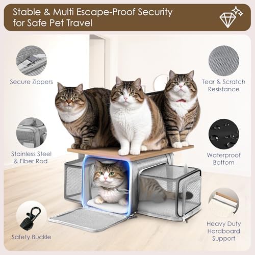 Top and 2 Sides Expandable Pet Carrier 17x11x9.5 TSA Airline Approved - Image 5