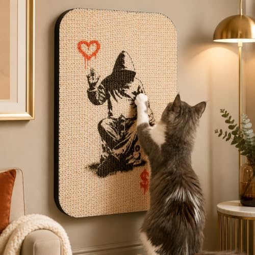 Cat Wall Scratcher, Art Cat Scratching Board by LESISSMER