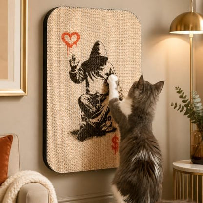 Cat Wall Scratcher, Art Cat Scratching Board by LESISSMER