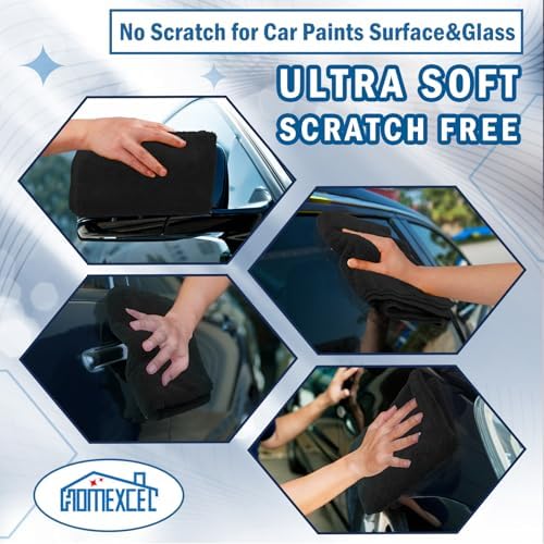 HOMEXCEL Professional Large Microfiber Car Drying Towels 4 Pack - Image 6