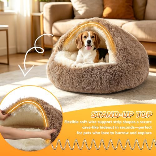 NOYAL Hooded Donut Bed, Calming Cave - Image 6