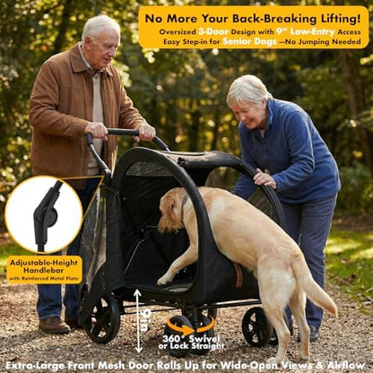 PAWZIDEA 3-in-1 Large Dog Stroller - Image 4