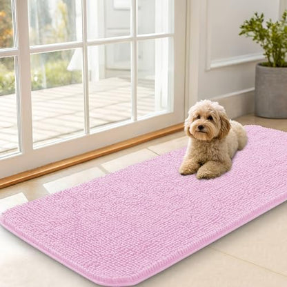 OLANLY Dog Door Mat for Muddy Paws 47x20, Super Absorbent Chenille Mud Mat by OLANLY