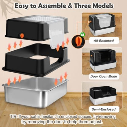Vivifying XL Stainless Steel Cat Litter Box - Image 3