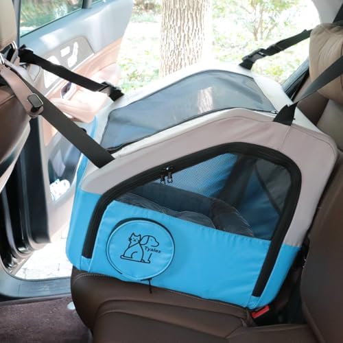 Small Portable Pet Crate for Car Travel, Oxford Soft-Sided Pet Kennel by Tyalez