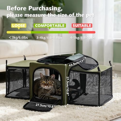 Pecute Cat Carrier Expandable, Stable Pet Carrier - Image 2