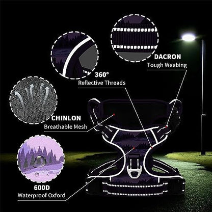 Timos Dog Harness Medium Sized, Quick Release 3 Buckles, Moon Night - Image 5