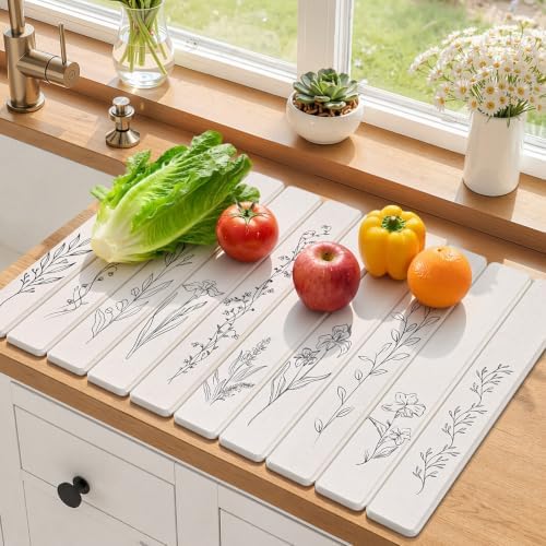 LOKHOM Stone Dish Drying Mat, 15.3"x23.6" Diatomaceous Earth Mat Plants by LOKHOM
