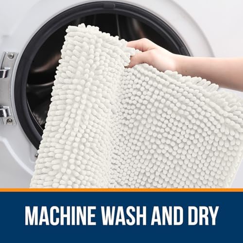OLANLY Large Bathroom Rugs 59x35, Extra Soft Absorbent Chenille Bath Rugs - Image 5
