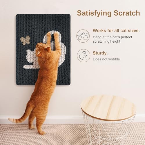 Ownpets Wall Cat Scratcher, Cute Vertical Cat Scratching Board, Wall Mounted - Image 3