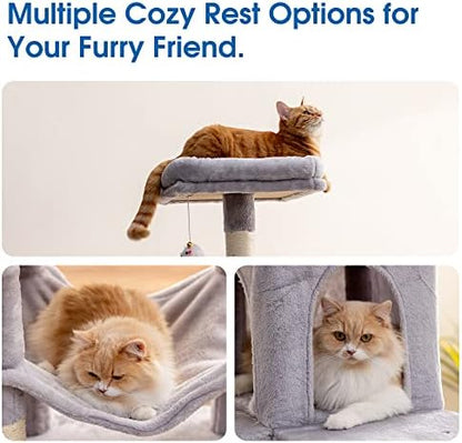 MWPO 70.1-Inch Large Cat Tree, Plush Cat Condo - Image 5