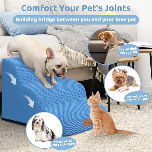 Zerbuger Dog Ramp and Stairs for Bed, Nonslip Cover - Image 4