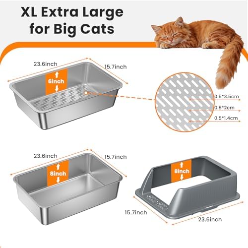 XXL Stainless Steel Sifting Litter Box - Image 6