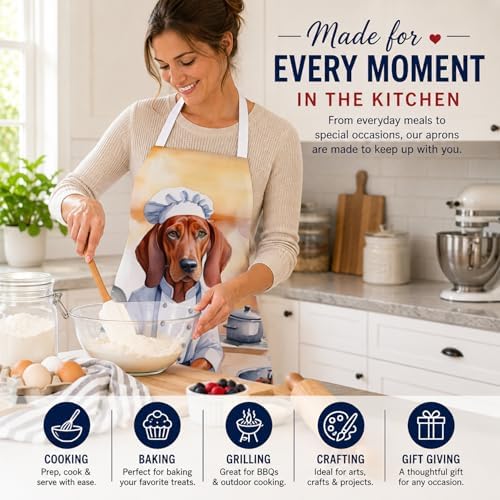 Caroline's Treasures Redbone Coonhound The Chef Apron Cooking Kitchen Server - Image 6