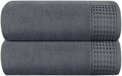 GLAMBURG 100% Cotton Oversized 2 Pack Bath Sheets 35x70, Ultra Soft Highly by GLAMBURG