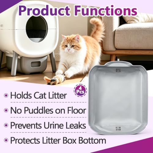 4 Pcs Automatic Litter Box Waterproof Pad Compatible - Image 2