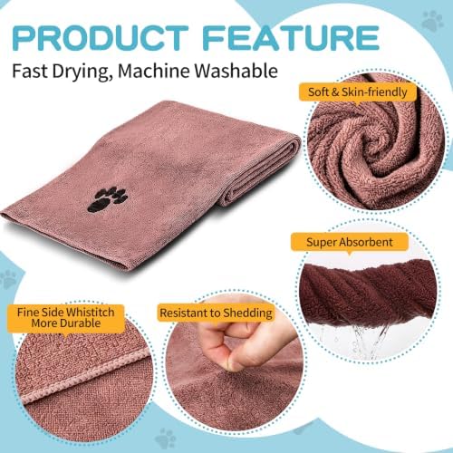 Microfiber Dog Towels 6 Pack, Perfect Shower & Bath Supplies - Image 3