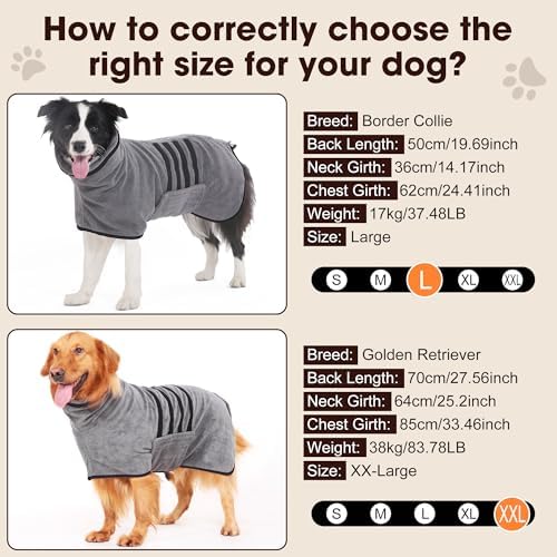 Microfiber Dog Bathrobe, Super Absorbent Dog Drying Coat - Image 5