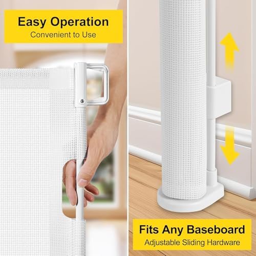 Reinforced 42" Extra Tall Retractable Baby Gates, Extends up to 60" Wide - Image 6