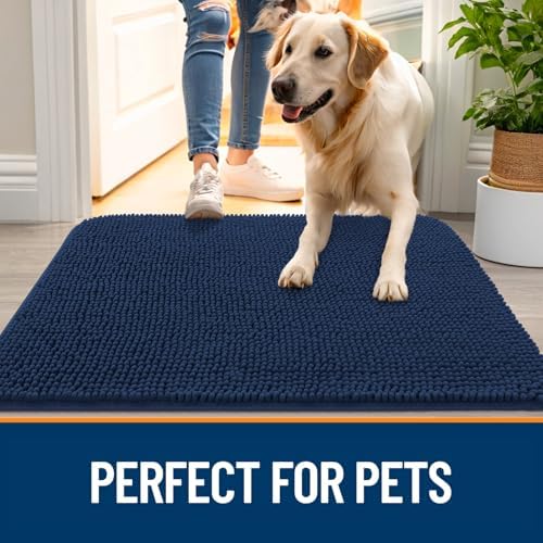 OLANLY Dog Door Mat for Muddy Paws 30x17, Super Absorbent Chenille Mud Mat - Image 6
