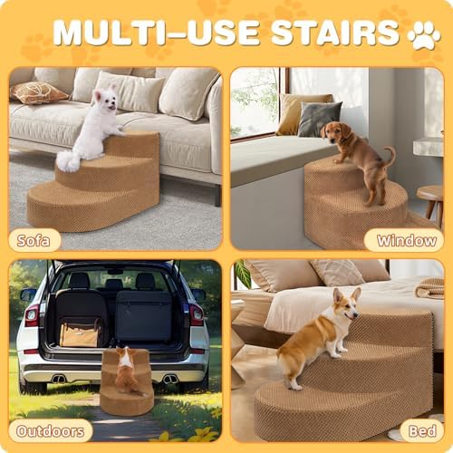 Dog Stairs 3 Steps Foam Pet Ramp - Image 7