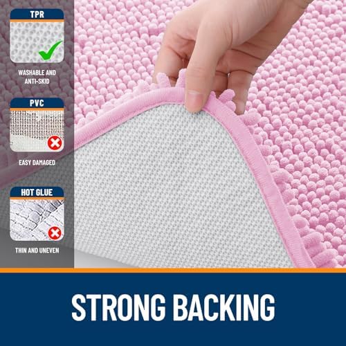 OLANLY Bathroom Rugs 35x24, Extra Soft Absorbent Chenille Bath Rugs - Image 6