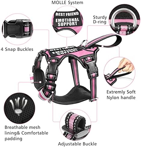 WINSEE Large Pink Service Dog Harness - Image 3