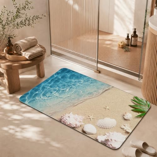 Natural Diatomaceous Earth Bath Mat, Ultra Thin Quick Dry Floor Rug - Image 2