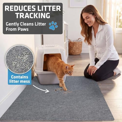 Drymate Cat Litter Box Mat, Litter Trapping Mat, Light Grey, 29x36 XL - Image 2
