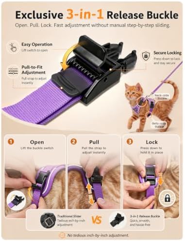 Cat Harness and Leash Set, Escape Proof Kitten Harness - Image 3