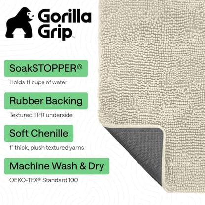 GORILLA GRIP SoakSTOPPER Dog Door Mat, Machine Wash and Dry, 30x20 Cream - Image 3
