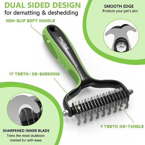 Staltwo Deshedding Dog Brush, Deshedding Undercoat Rake - Image 3