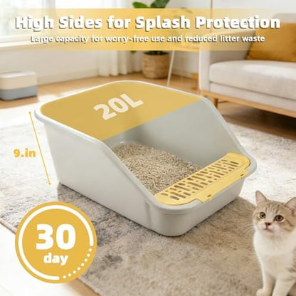Large Cat Litter Box with High Sides, Cat Litter Pan - Image 5