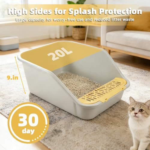 Large Cat Litter Box with High Sides, Cat Litter Pan - Image 5