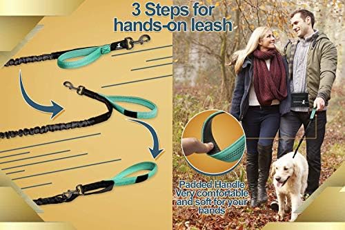 SparklyPets Hands Free Dog Leash, Medium & Large Breeds, Premium Teal - Image 4