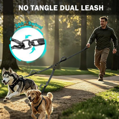 Uppetly Double Dog Leash for 2 Dogs, No Tangle Dual Leashes for Walking - Image 2