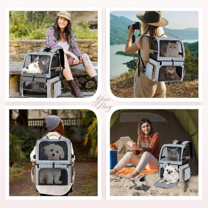 Double Cat Backpack Carrier for 2 Cats, Double-Compartment Pet Carrier Backpack - Image 6