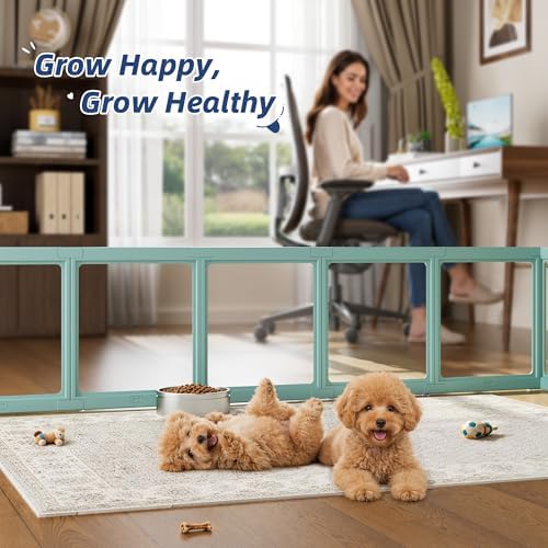 Clear Acrylic Dog Playpen Indoor Pet Pen, 8 Panels - Image 6