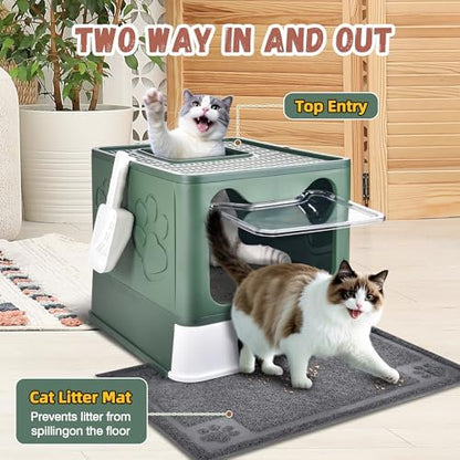 Covered Cat Litter Box, Extra Large Drawer Design - Image 4