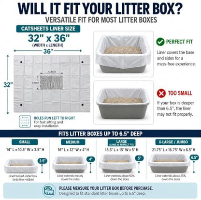 Sifting Cat Litter Box Liners | 5 Second Sift 13 Pack | Cat Litter Sifting Bags - Image 2