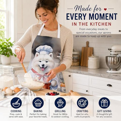 Caroline's Treasures Samoyed The Chef Apron Cooking Kitchen Server Baking - Image 6