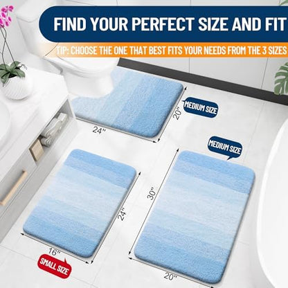 OLANLY Bathroom Runner Rug 47x24, Extra Soft Absorbent Microfiber Bath Rugs - Image 2