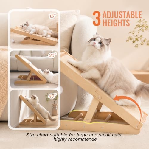 CHEERHOME PETS Sisal Cat Scratcher Ramp Adjustable L Shape Scratching Post - Image 2