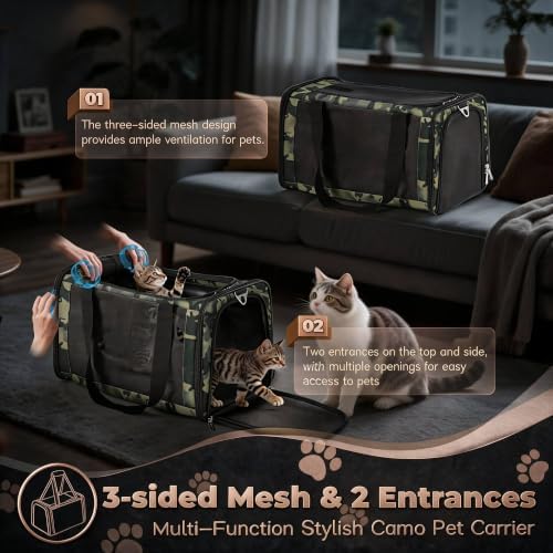 YUDODO 25lbs Cat Carrier Lightproof Soft Sided Pet Carrier - Image 2