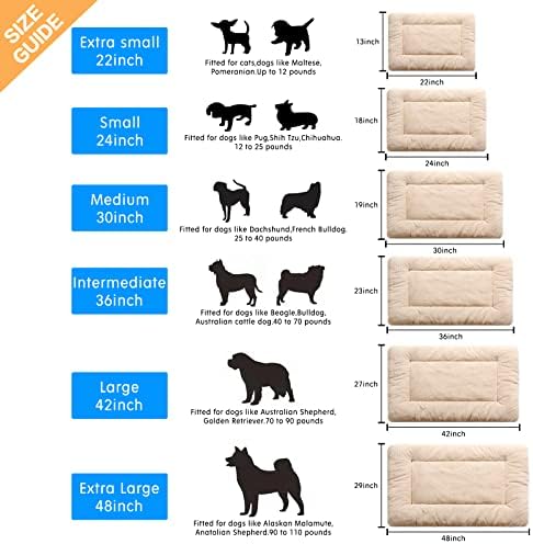 Dog Crate Pad Washable Dog Bed for Crate Large Cozy Mat 42-Inch Cream - Image 2