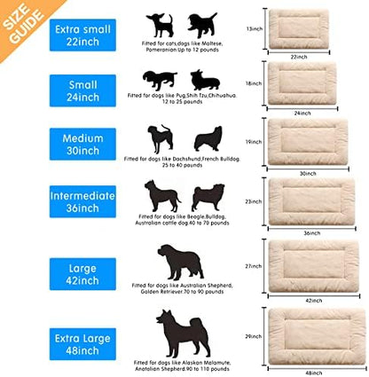 Dog Crate Pad Washable Dog Bed for Crate Large Cozy Mat 42-Inch Cream - Image 2