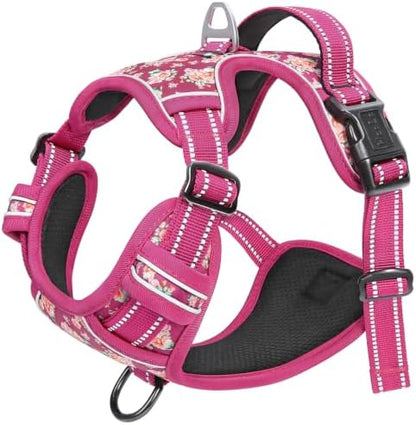 HEELE Dog Harness, Reflective, No Pull No Choke, Flower Rose - Image 6