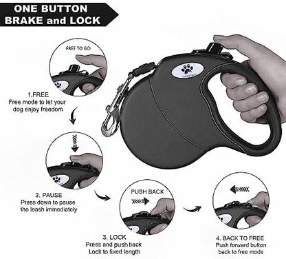 13 ft Retractable Dog Leash for Large Dogs up to 26 lbs, Tangle-Free Nylon Tape - Image 4